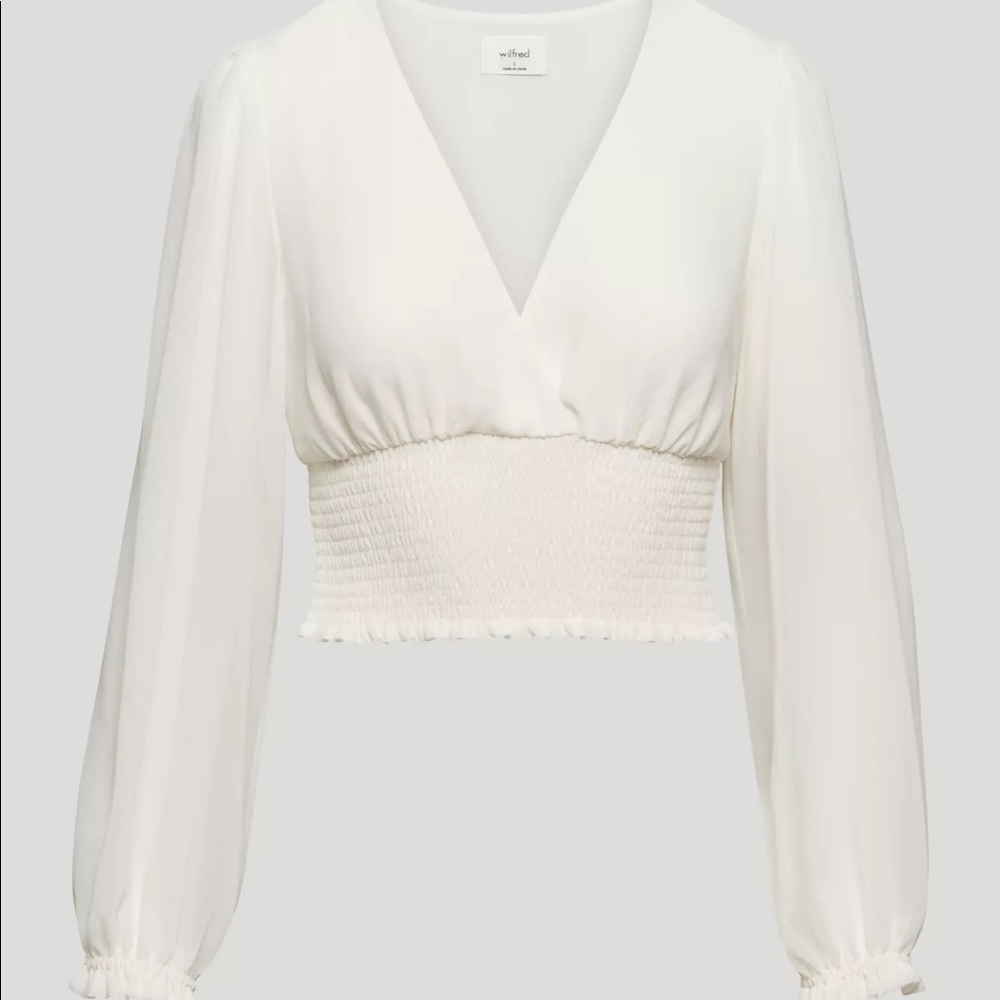 Aritzia Wilfred Wistful Blouse - size XS - color light birch - new with tags